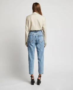 PIMKIE Jean Mom Taille Haute -Urban Soldes 141596 684A06 portrait HD 4