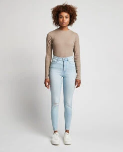 PIMKIE Jean Skinny Taille Haute Trashé -Urban Soldes 141638 B21A06 portrait HD 3