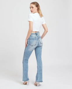 PIMKIE Jean évasé Délavé -Urban Soldes 141816 683A06 portrait HD 4