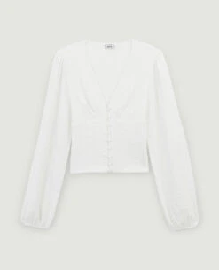 PIMKIE Blouse Boutonnée En Tissu Texturé -Urban Soldes 409592 905A09 portrait HD 5