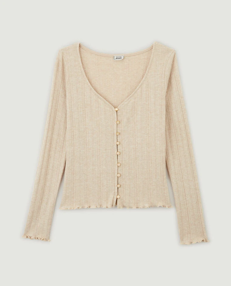 PIMKIE Top Boutonné En Maille Côtelée 6 PIMKIE Top Boutonné En Maille Côtelée – Image 4