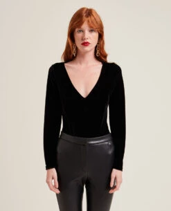 PIMKIE Body Manches Longues En Velours Ras -Urban Soldes 409621 899A08 portrait HD 4