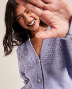 PIMKIE Gilet Maille Fantaisie Boutons Strass