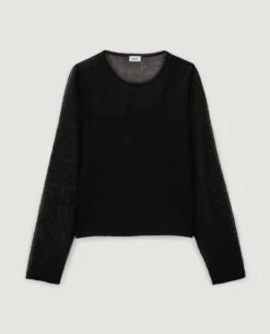 PIMKIE Top Bi-matière Effet One Shoulder -Urban Soldes 409685 899A08 portrait HD 5