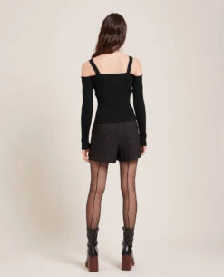 PIMKIE Pull Maille Côtelée épaules Nues -Urban Soldes 409692 899A08 portrait HD 4