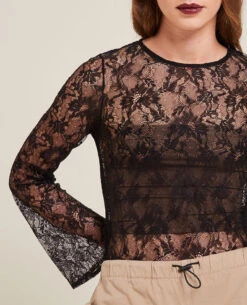 PIMKIE Top En Dentelle Manches Flare