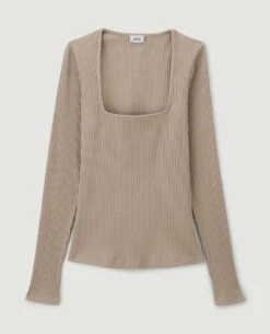 PIMKIE Top Maille Côtelée Encolure Carrée -Urban Soldes 409711 E71A07 portrait HD 5