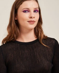 PIMKIE Pull Maille Côtelée Transparente