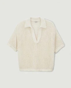 PIMKIE Top Col Polo Maille Ajourée -Urban Soldes 409724 935A09 portrait HD 5