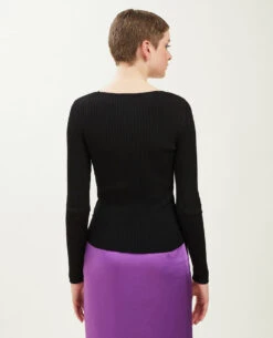 PIMKIE Pull Col V Maille Côtelée -Urban Soldes 409725 899A08 portrait HD 4