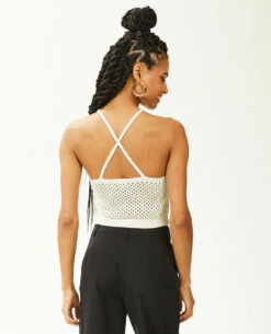 PIMKIE Top En Maille Ajourée Bretelles Croisées -Urban Soldes 409744 935K19 portrait HD 4