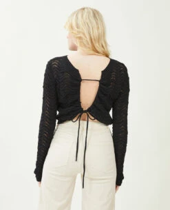 PIMKIE Pull Dos-nu En Maille Ajourée -Urban Soldes 409775 899A08 portrait HD 4