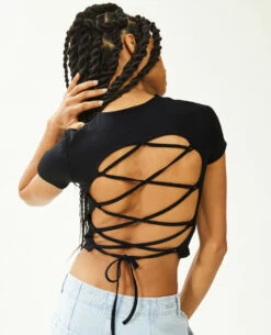 PIMKIE Top Dos-nu Avec Liens Croisés -Urban Soldes 409777 899A08 portrait HD 4