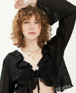 PIMKIE Top à Nouer Avec Volants