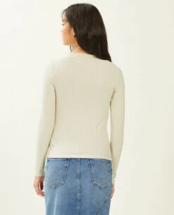 PIMKIE Top Col Cheminée Maille Côtelée -Urban Soldes 409793 936A09 portrait HD 4