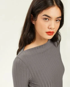 PIMKIE Top Encolure Bateau En Maille Côtelée