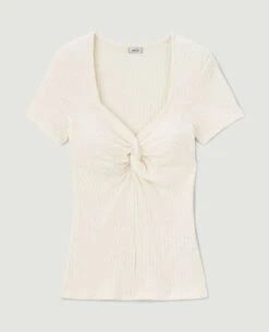 PIMKIE Top Maille Côtelée Noué Devant -Urban Soldes 409800 913A09 portrait HD 5
