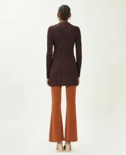 PIMKIE Gilet Long En Maille Côtelée Col Polo -Urban Soldes 409820 D34A07 portrait HD 4