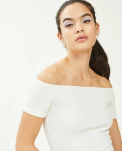 PIMKIE Top Encolure Bardot Maille Côtelée