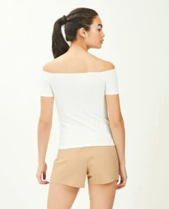 PIMKIE Top Encolure Bardot Maille Côtelée -Urban Soldes 409828 924A09 portrait HD 4