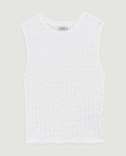 PIMKIE Top Court Sans Manches Maille Gaufrée -Urban Soldes 409830 905A09 portrait HD 5