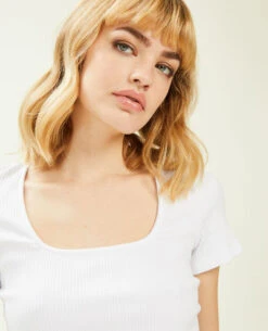 PIMKIE Top Encolure Carrée Maille Côtelée -Urban Soldes 409835 905A09 portrait HD 5