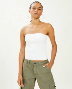 PIMKIE Top Bustier En Maille Côtelée -Urban Soldes 409842 924A09 portrait HD 3