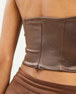 PIMKIE Corset Bustier En Tissu Satiné -Urban Soldes 409844 D34A07 portrait HD 6