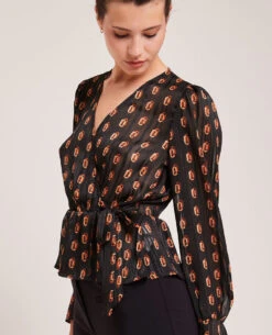 PIMKIE Blouse Cache-cœur Fils Métallisés