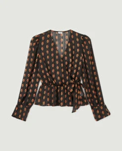 PIMKIE Blouse Cache-cœur Fils Métallisés -Urban Soldes 562590 A89I41 portrait HD 5