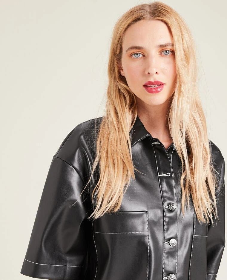 PIMKIE Chemise Simili Cuir Manches Courtes 3 PIMKIE Chemise Simili Cuir Manches Courtes