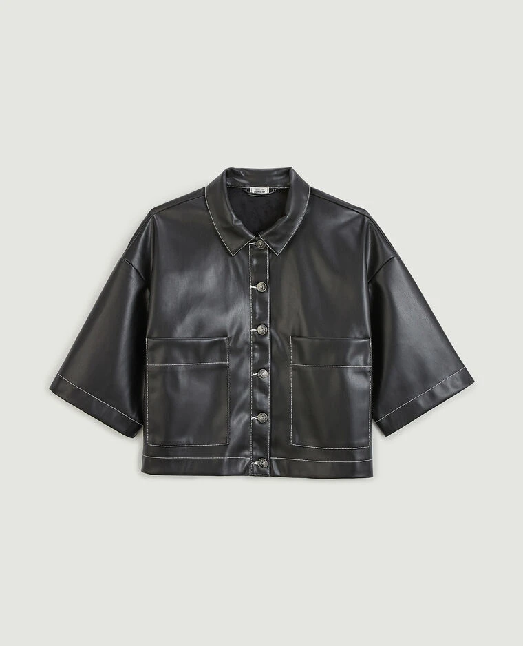 PIMKIE Chemise Simili Cuir Manches Courtes 6 PIMKIE Chemise Simili Cuir Manches Courtes â Image 4