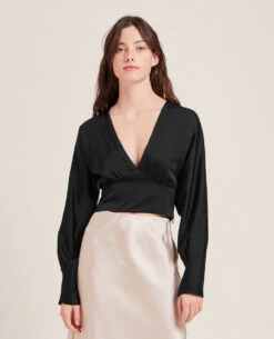 PIMKIE Blouse Courte En Tissu Satiné -Urban Soldes 562603 899A08 portrait HD 3