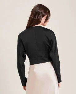 PIMKIE Blouse Courte En Tissu Satiné -Urban Soldes 562603 899A08 portrait HD 4