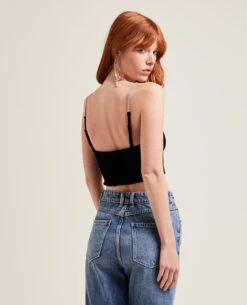 PIMKIE Brassière Velours Ras Et Strass -Urban Soldes 562632 899A08 portrait HD 4