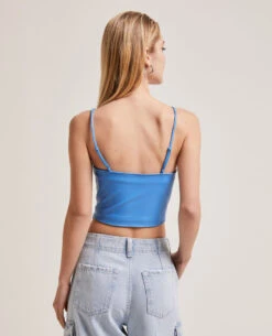 PIMKIE Top Court Effet Bustier En Simili -Urban Soldes 562645 B91A06 portrait HD 4