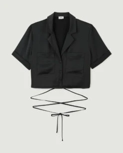 PIMKIE Chemise Cropped En Satin -Urban Soldes 562658 899A08 portrait HD 5