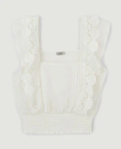 PIMKIE Top Court Avec Dentelle Et Plumetis -Urban Soldes 562669 912A09 portrait HD 5