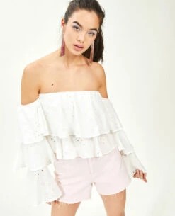 PIMKIE Top Court Encolure Bardot Avec Manches