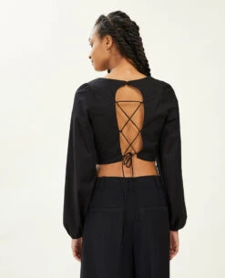 PIMKIE Blouse Courte Façon Corset Encolure Carrée -Urban Soldes 562695 899A08 portrait HD 4