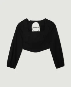 PIMKIE Blouse Courte Façon Corset Encolure Carrée -Urban Soldes 562695 899A08 portrait HD 5