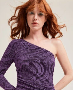 PIMKIE Robe Asymétrique Maille Lurex