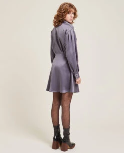 PIMKIE Robe Chemise En Satin -Urban Soldes 781912 880A08 portrait HD 4