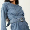 PIMKIE Robe En Jean Avec Ceinture -Urban Soldes 781928 682A06 portrait HD 2