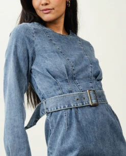 PIMKIE Robe En Jean Avec Ceinture