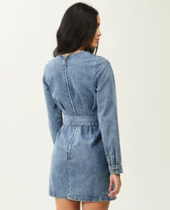 PIMKIE Robe En Jean Avec Ceinture -Urban Soldes 781928 682A06 portrait HD 4