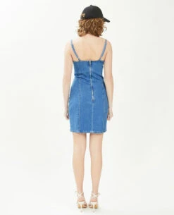 PIMKIE Robe Courte En Jean -Urban Soldes 781950 681A06 portrait HD 4